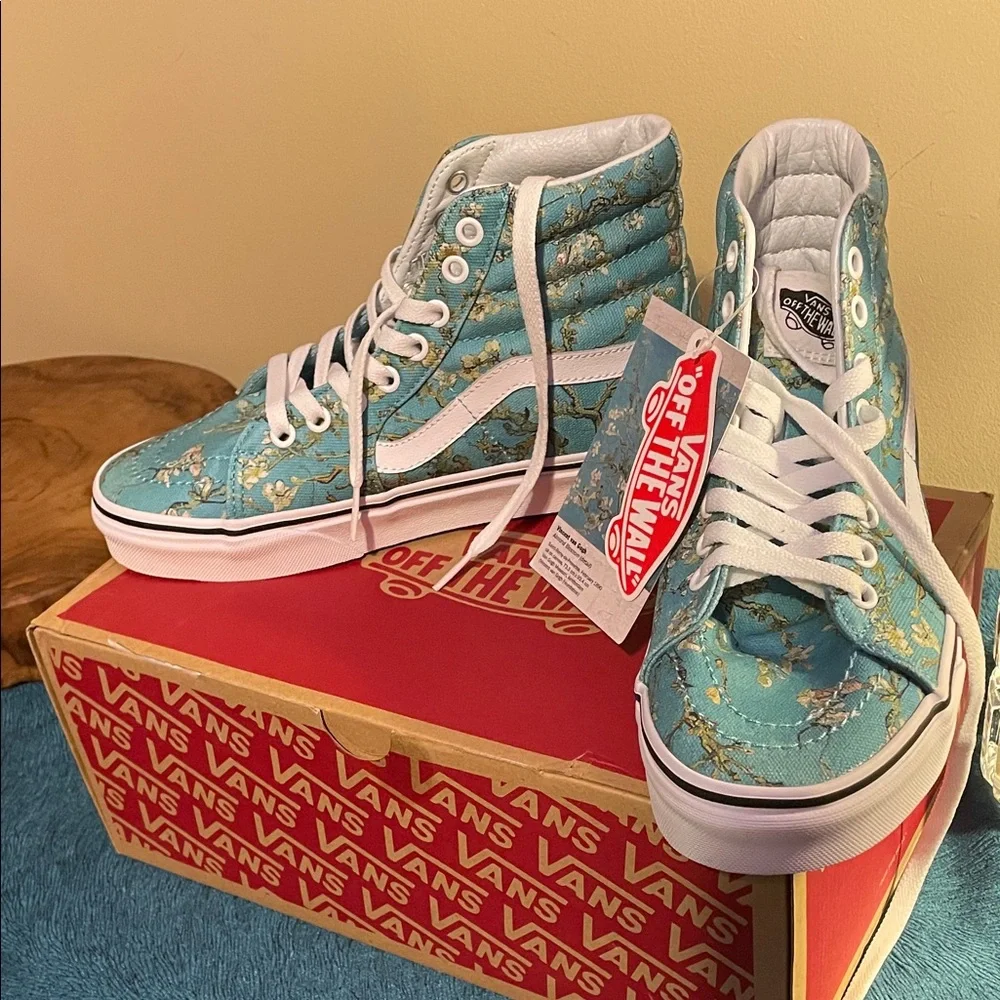 NEW IN BOX 🎨 Van Gogh “Almond Blossom” Vans SK8-Hi - Picture 4 of 8